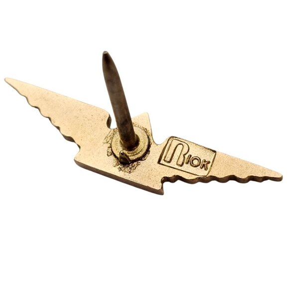 10K Yellow Gold Delta Airlines Tie Lapel Pin C620 - Picture 3 of 8